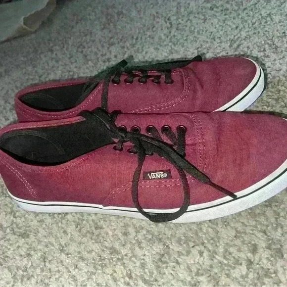 Maroon Lace Up Vans - Picture 3 of 11